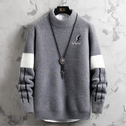 Winter New Style Men's Sweater Knitted Long Sleeve Men Sweaters Thicken Warm Wool Casual Male Clothing