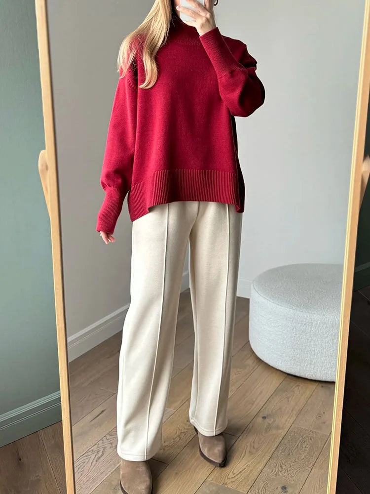 Winter Clothes Brown Sweaters Women Oversize Turtleneck Warm Pullovers Thick Sweaters For Women Oversized Sweater White Jumpers