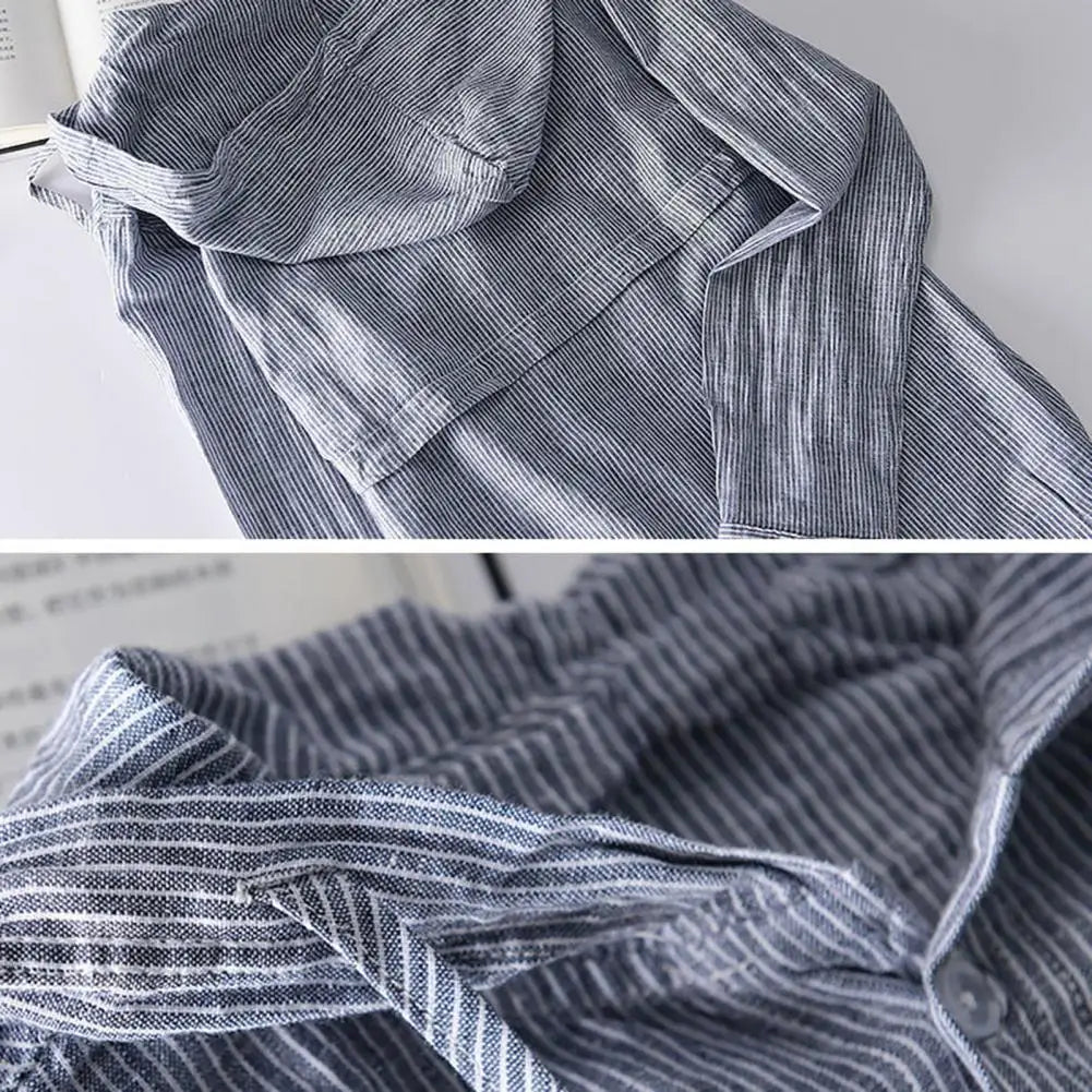 Men Summer Shirt Sun Anti UV Long Sleeve Hooded Drawstring Single breasted Soft Loose Breathable Cardigan Coat Top