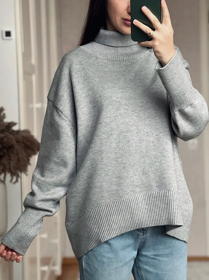 Winter Clothes Brown Sweaters Women Oversize Turtleneck Warm Pullovers Thick Sweaters For Women Oversized Sweater White Jumpers