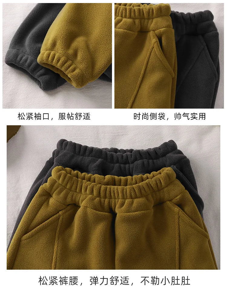 Baby Girls Boys Clothes Set Kids Coat+Pant 2pcs Outfit Toddler Fleece Costume 2024 Autumn Winter Children's Clothing Casual