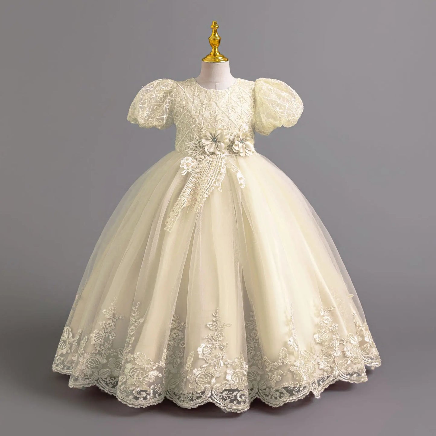 Party Dresses For Girls Flower Dress White Bridesmaid Wedding Pageant First Communion Clothes Birthday Party Piano Perform Gown