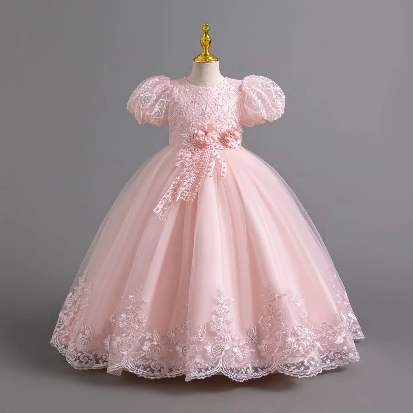 Party Dresses For Girls Flower Dress White Bridesmaid Wedding Pageant First Communion Clothes Birthday Party Piano Perform Gown