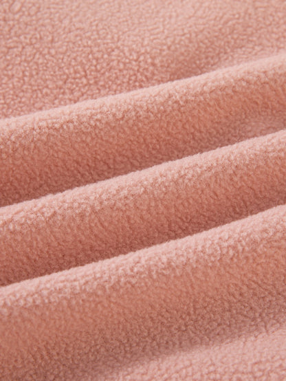 Girls Winter Casual Outfit Solid Color Fleece Thickened Hoodie Pants Clothes Set Half-Zip Children Sweater Sets