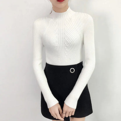 Autumn Winter Turtleneck Sweater Women Basic Slim Pullover Women Sweaters And Pullovers Knit Jumper Ladies Tops 2025