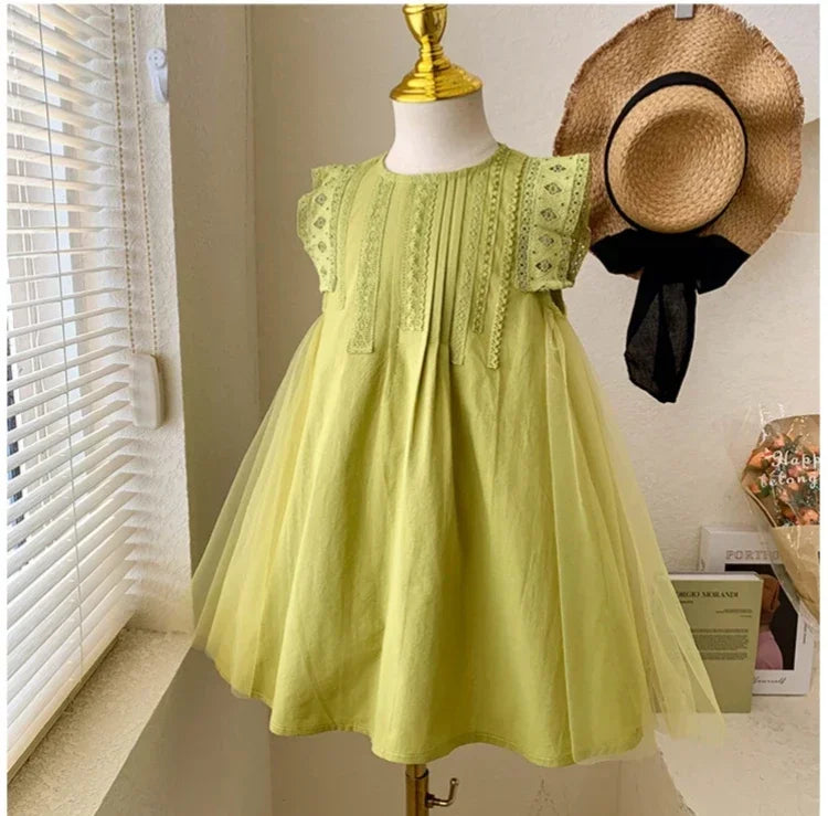Girls Summer Dress 2025 Korean Toddler Princess Gown Fashionable Kids Dress for Big Girl Trendy Summer Clothes Cute Party Outfit
