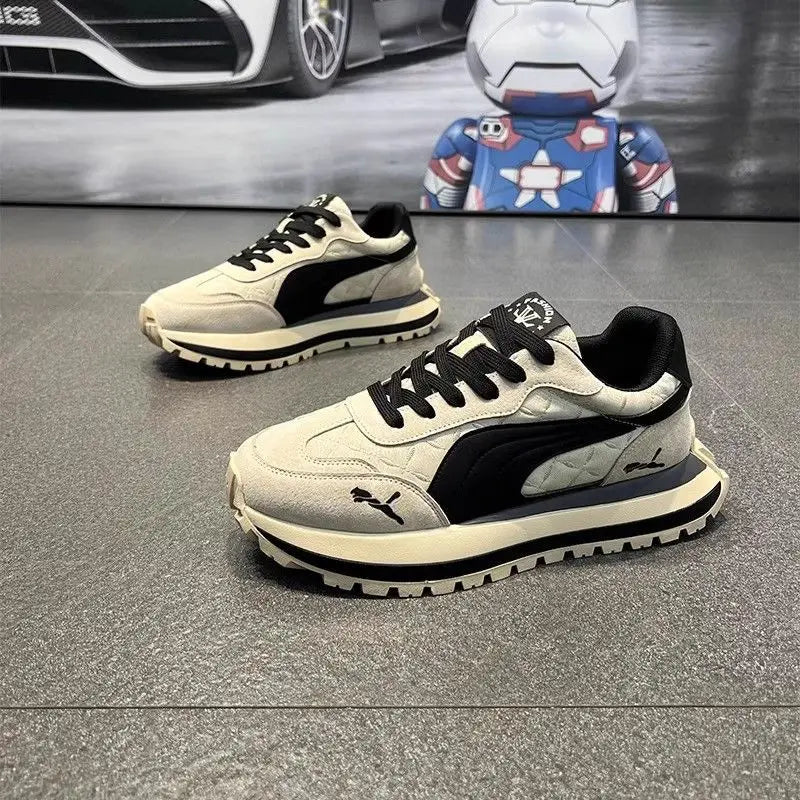 Men's shoes 2025 new summer casual sports shoes, thick-soled, height-increasing, breathable and versatile casual running shoes