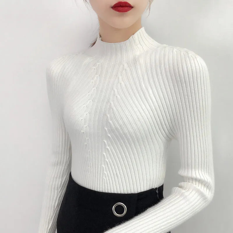 Autumn Winter Turtleneck Sweater Women Basic Slim Pullover Women Sweaters And Pullovers Knit Jumper Ladies Tops 2025