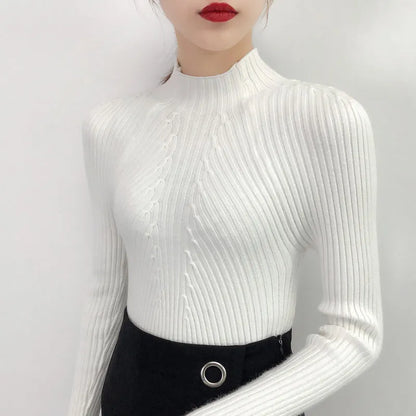 Autumn Winter Turtleneck Sweater Women Basic Slim Pullover Women Sweaters And Pullovers Knit Jumper Ladies Tops 2025