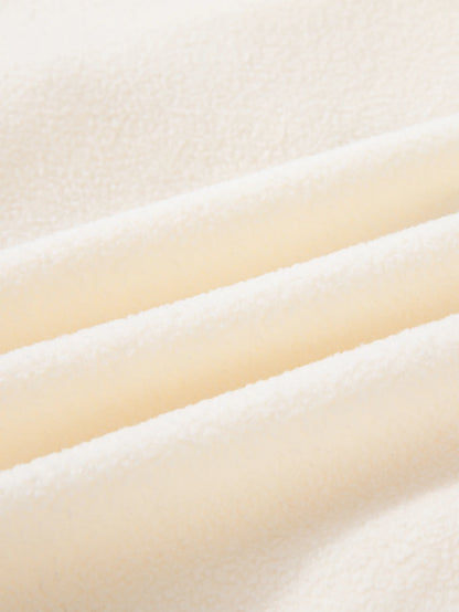 Girls Winter Casual Outfit Solid Color Fleece Thickened Hoodie Pants Clothes Set Half-Zip Children Sweater Sets