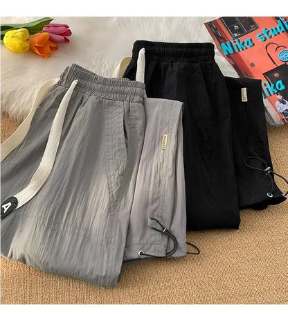 Summer Pants for Men Trendy and Versatile Loose Straight-leg Teenage American Quick-dry Cargo Casual