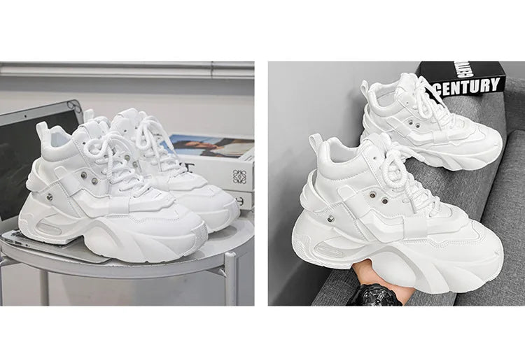 Shoes for Men High Quality Platform Sneaker Fashion High-top Leather Sports Men Shoes Thick-soled Casual Shoes Zapatillas Hombre
