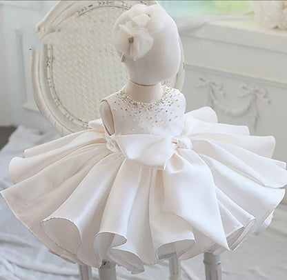 Party Dresses For Girl Flower Princess First Birthday Baby Girls Dress Baptism White Wedding Kids Dresses For Girl Toddler Gowns