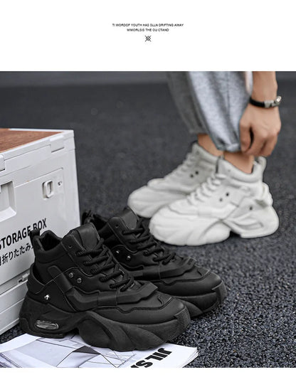 Shoes for Men High Quality Platform Sneaker Fashion High-top Leather Sports Men Shoes Thick-soled Casual Shoes Zapatillas Hombre