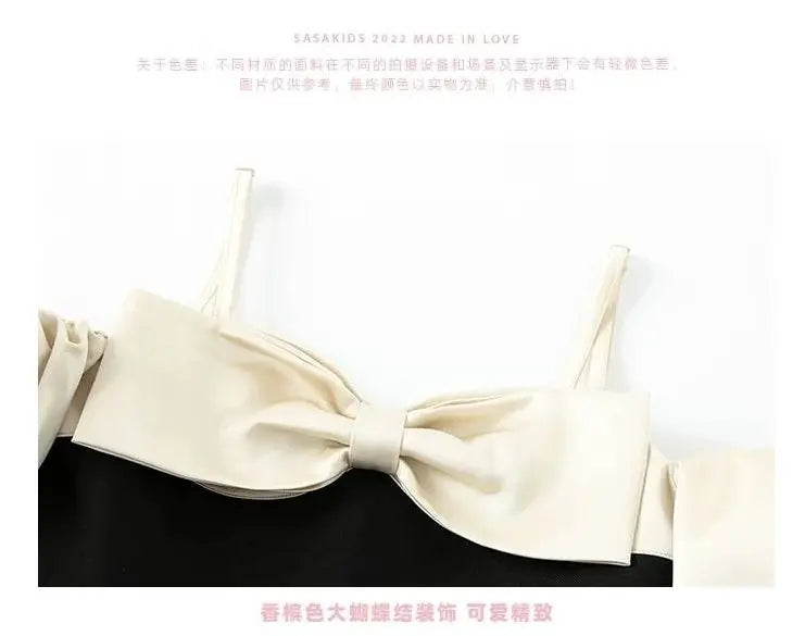 Girls Summer Dress Fashion Bow Birthday Party Princess Dresses Clothing Children Outfits Vestidos LT