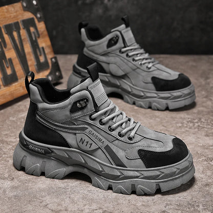 Men's Work Shoes 2025 New Breathable Slip-On Anti-Slip Wear-Resistant Casual Sports Shoes Thick Bottom Labor Protection