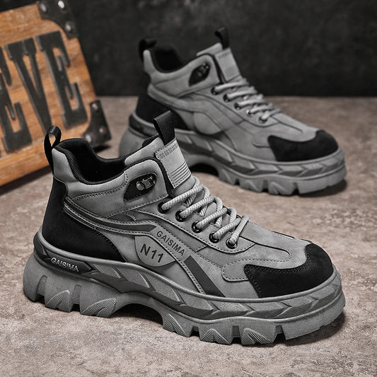 Men's Work Shoes 2025 New Breathable Slip-On Anti-Slip Wear-Resistant Casual Sports Shoes Thick Bottom Labor Protection