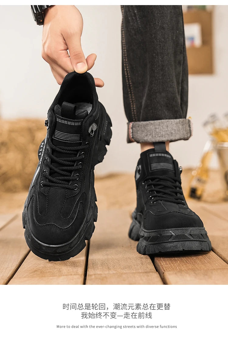 Men's Work Shoes 2025 New Breathable Slip-On Anti-Slip Wear-Resistant Casual Sports Shoes Thick Bottom Labor Protection