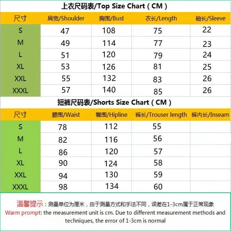 Summer New Mens（T-shirt +Shorts) 2-piece multi-colored sportswear men's T-shirt shorts set