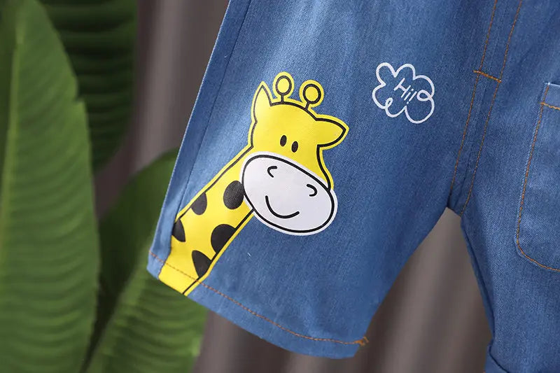 Summer Children Boys Clothing Kids Cartoon T-Shirt Shorts 2Pcs/Set Toddler Leisure Sport Suits Baby Cotton Tracksuits 0-5 Years