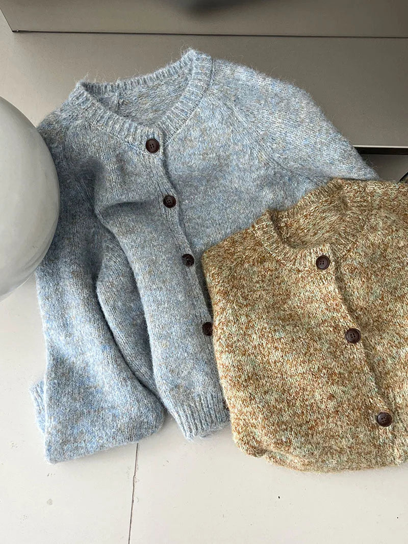 2025 Women Winter Warm Sweater O-Neck Colorful Wool Blend Knitted Cardigans Coat Autumn Clothes Tops For Women Sweater