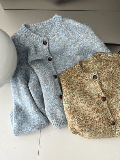 2025 Women Winter Warm Sweater O-Neck Colorful Wool Blend Knitted Cardigans Coat Autumn Clothes Tops For Women Sweater