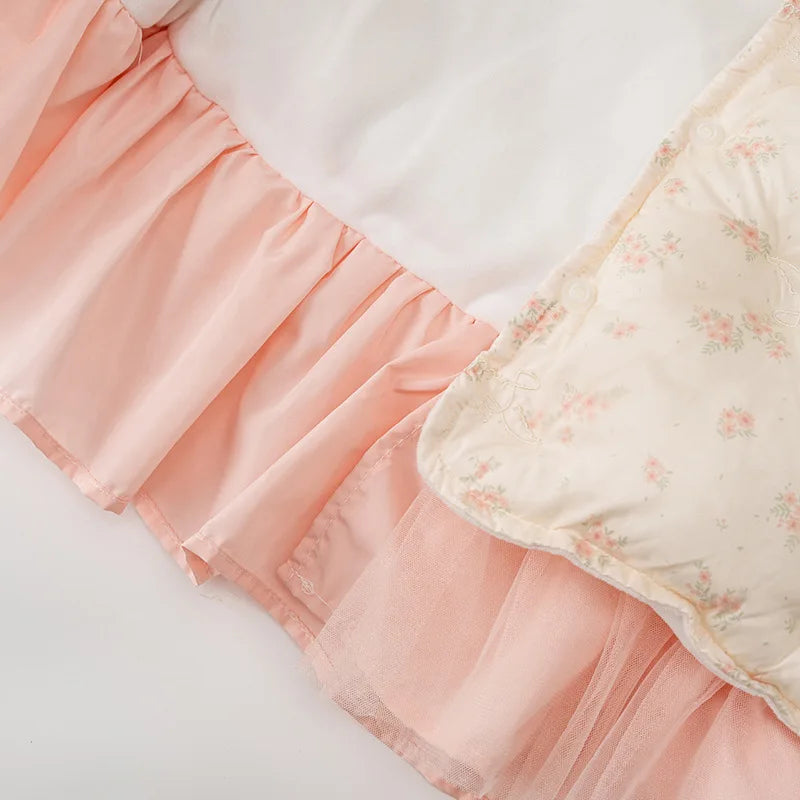 Girls Winter Jacket Clothes Hoodied Outerwear Coats for Baby Children Princess Floral Hooded Clothing Infant Outfits 1-4 Year