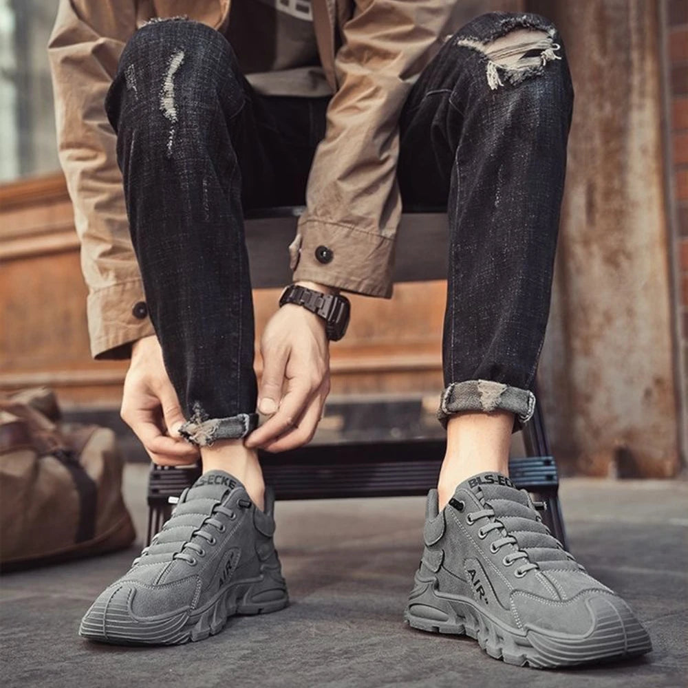 Men's Work Shoes 2025 New Sle Breathable Slip-On Anti-Slip Wear-Resistant Casual Sports Shoes Thick Bottom Labor Protection