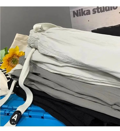 Summer Pants for Men Trendy and Versatile Loose Straight-leg Teenage American Quick-dry Cargo Casual