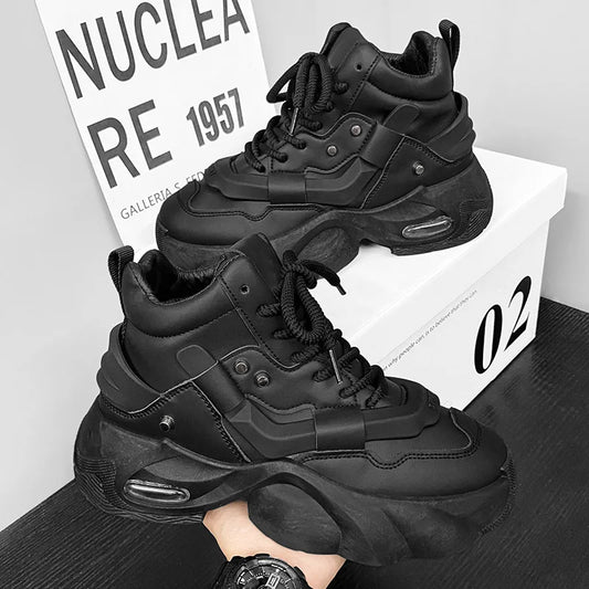 Shoes for Men High Quality Platform Sneaker Fashion High-top Leather Sports Men Shoes Thick-soled Casual Shoes Zapatillas Hombre