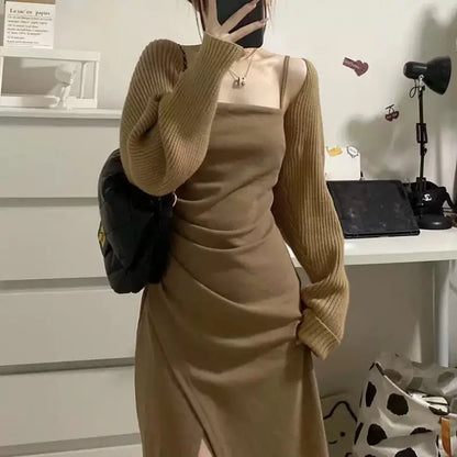 Sweater Women 2025 Fashion Autumn temperament knitted cardigan shawl small camisole strap loose thin Cardigan Women XMM2315