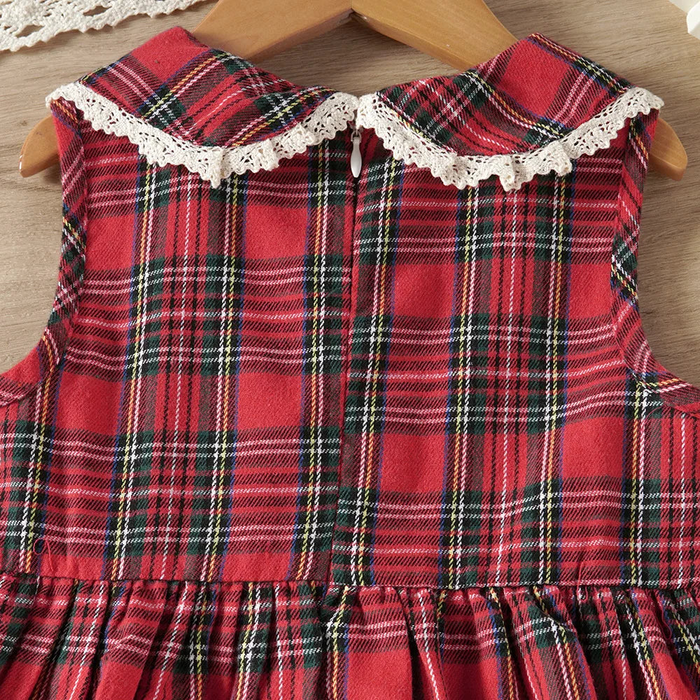 Kids Christmas Dress for Girls Clothes Autumn Winter 2024 New Child Cute Cartoon Print Long Sleeve Princess Dress Casual 2-8Y