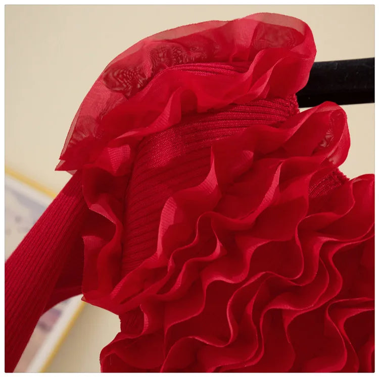 Autumn Women Knitting Full Sleeve Patchwork Sweaters Pullovers Girls Slim Floral Knitted Knitwear Tops GTA014