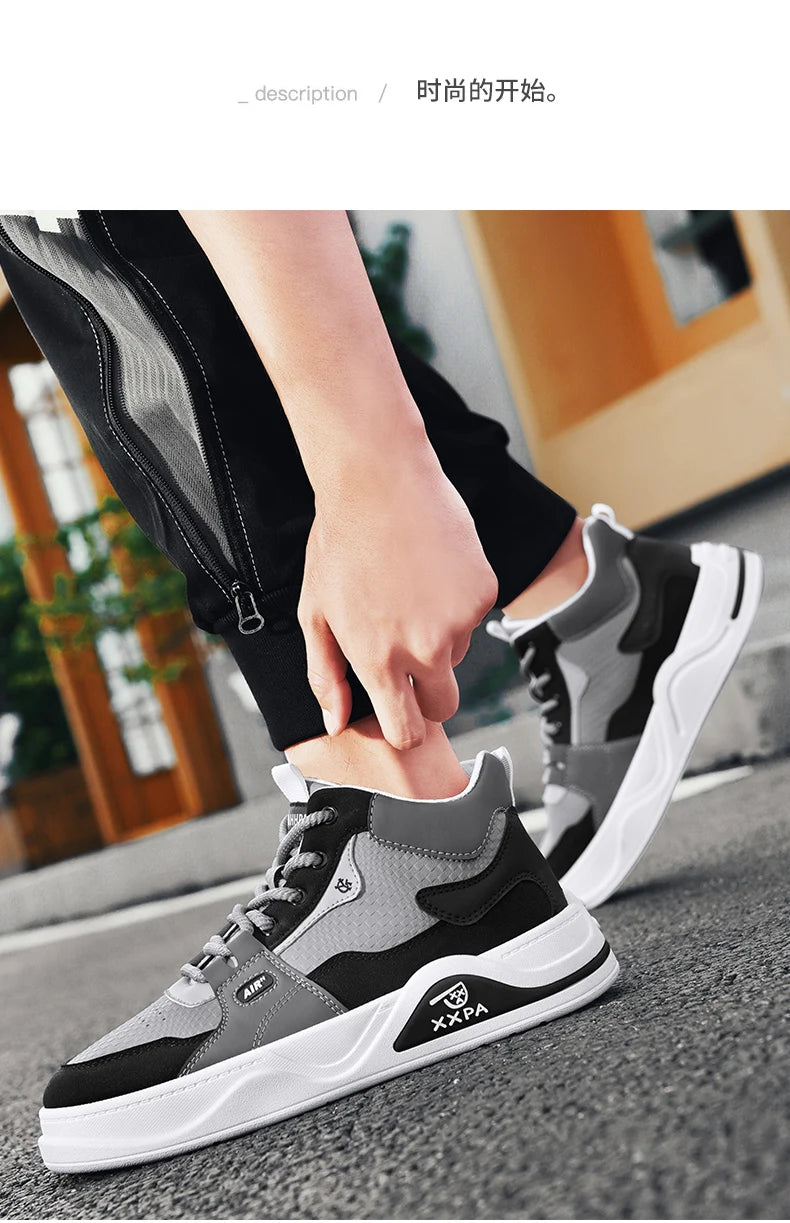 Men's Shoes - New 2025 Autumn/winter Style, Fashionable, Versatile, Casual, Trendy, Simple, Anti-slip, High-top Canvas Shoes