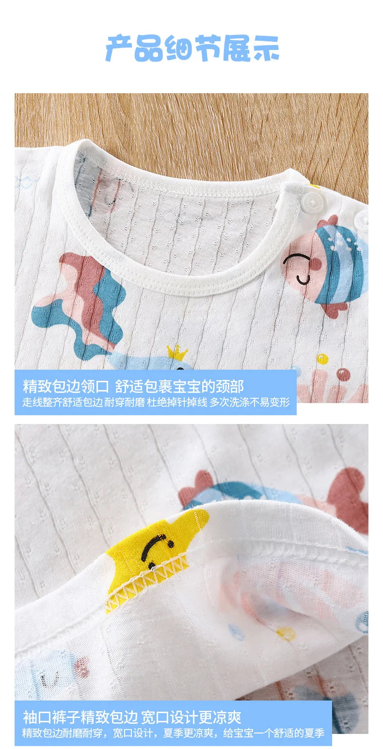 Summer toddler kids boys girls clothes sets for boys girls children clothing casual sports sets pyjamas sleeping pants