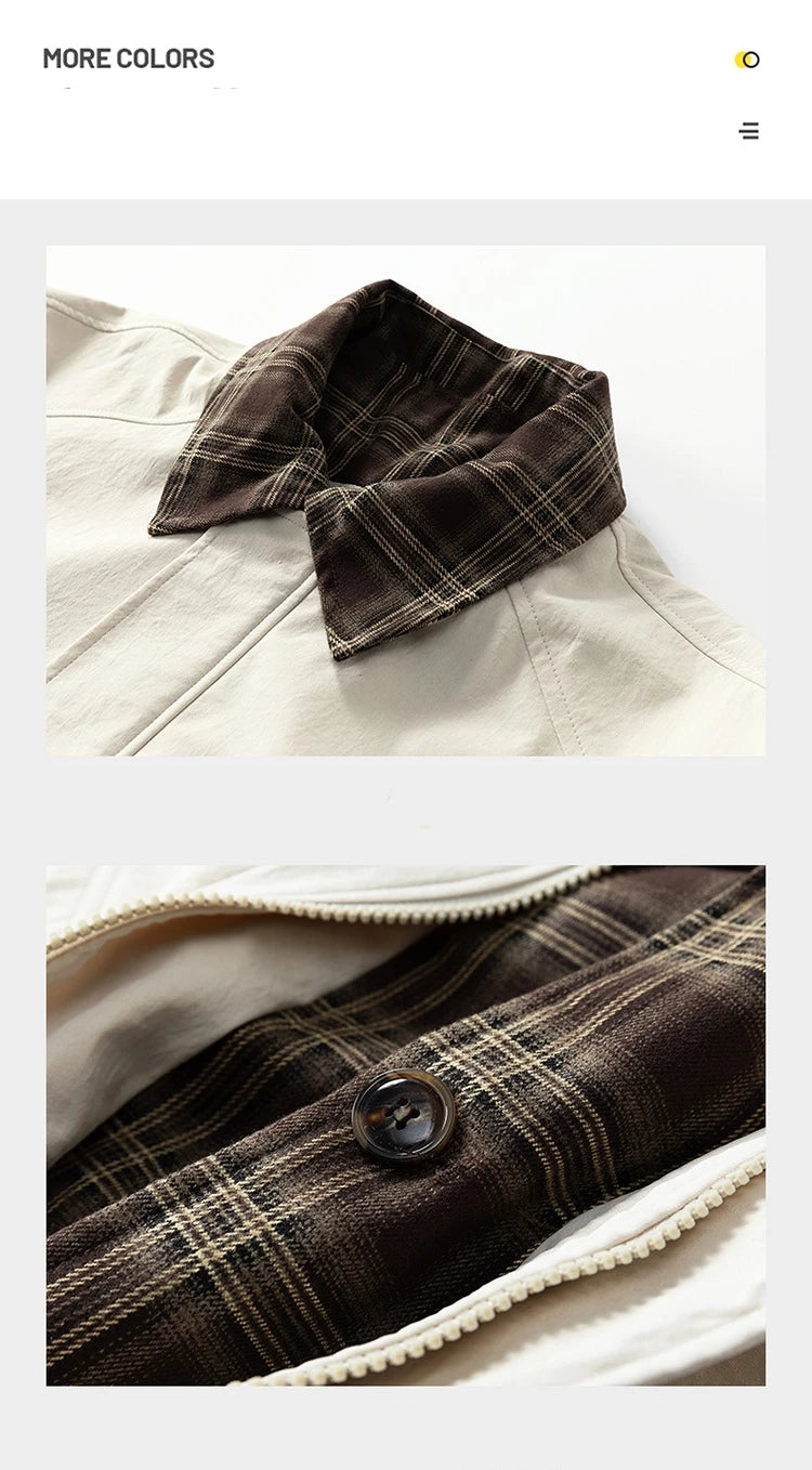 Winter Men's Jacket Trendy Durable Windproof motorcycle jacket Versatile Vintage Style Collar   Men's Coat