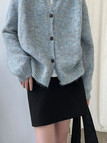 2025 Women Winter Warm Sweater O-Neck Colorful Wool Blend Knitted Cardigans Coat Autumn Clothes Tops For Women Sweater