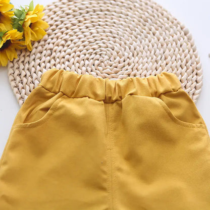 Summer Toddler Baby Boys Girls Short Sleeve Solid Jacket Clothes Set Solid Boys Girl Casual Shorts 2pcs Suit Cute Kids Outfits