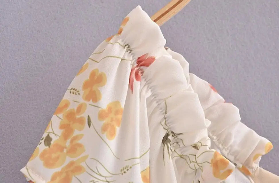 Summer Retro Elegant Elastic off Shoulder Long Dresses France Beige Floral Print Vintage Back Zipper Women Summer Dress