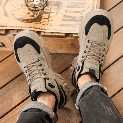 Men's Work Shoes 2025 New Breathable Slip-On Anti-Slip Wear-Resistant Casual Sports Shoes Thick Bottom Labor Protection