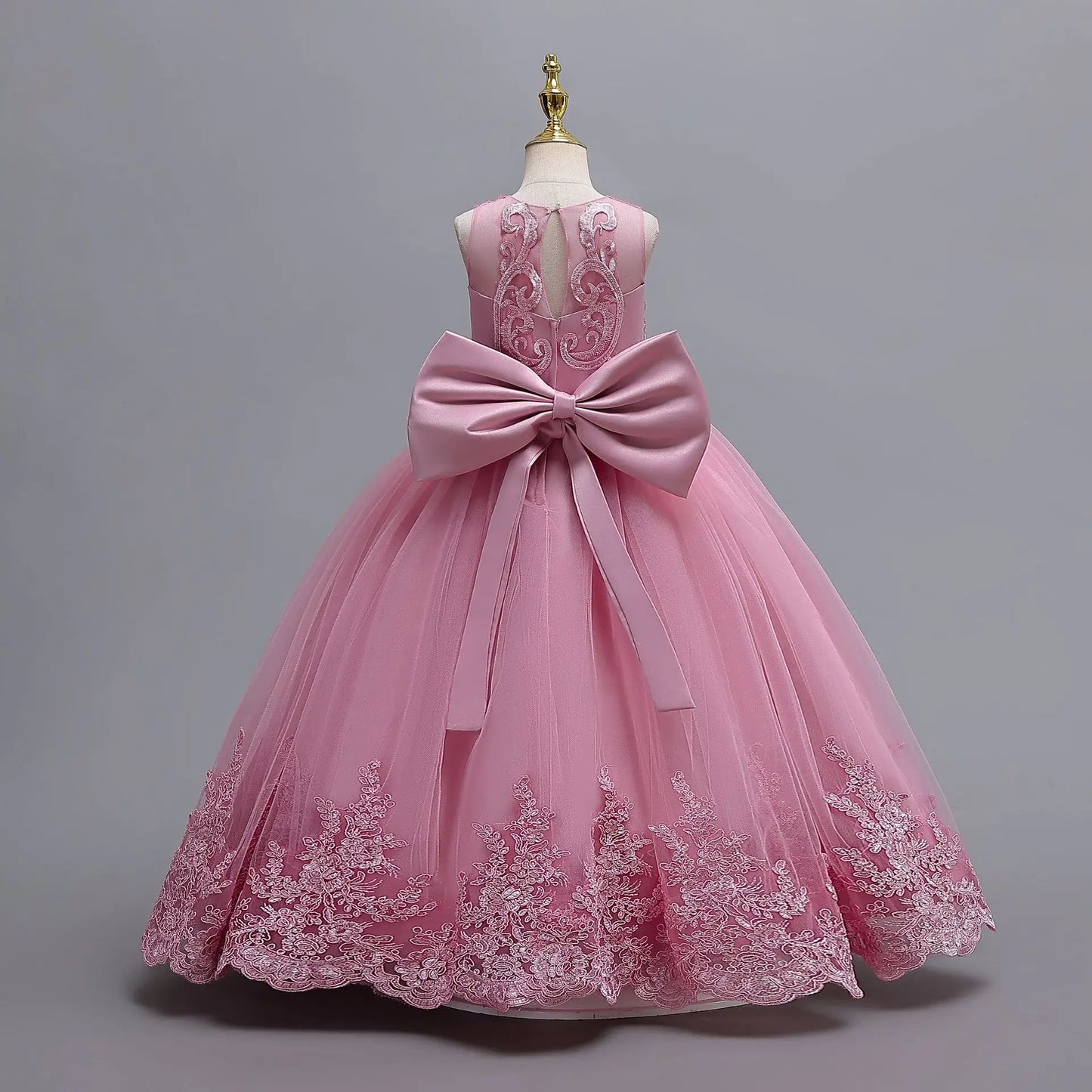 2025 New Hot Selling Girl Party Dress Gorgeous Big Bow Graduation Ball Dress 4 6.8 10 12 Elegant Birthday Dress Girl dresses