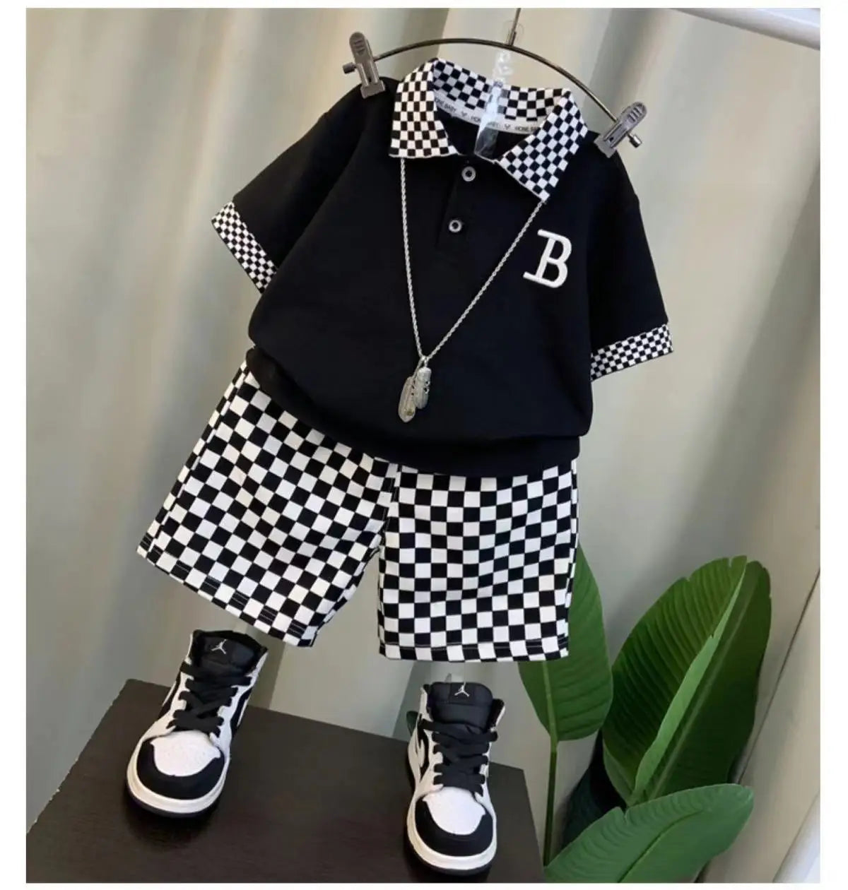 Boys Summer Polo Shirt Set New Children's Fashionable Short sleeved Boys and Babies Summer Clothing Two Piece Set Kids Outfits