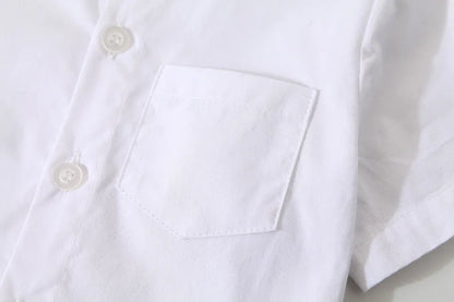Summer Baby Boys Party Dress Suit Cotton Short Sleeve With Shirt + Belt Shorts 2PCS Outfits Kids Boys Gentleman Clothes Sets