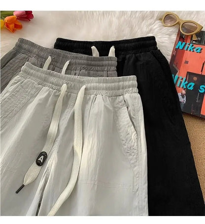 Summer Pants for Men Trendy and Versatile Loose Straight-leg Teenage American Quick-dry Cargo Casual