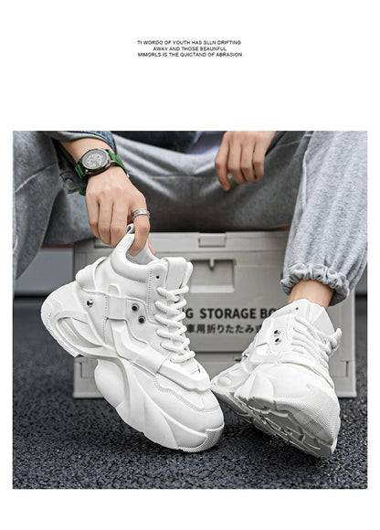 Shoes for Men High Quality Platform Sneaker Fashion High-top Leather Sports Men Shoes Thick-soled Casual Shoes Zapatillas Hombre