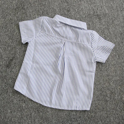 Summer Boys Clothing Sets Cotton Striped Short Sleeve Shirt Pants 2Pcs Suit For 2-6 Years Kids Casual Outfits Gentlemen Suit
