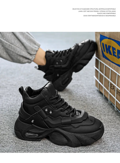 Shoes for Men High Quality Platform Sneaker Fashion High-top Leather Sports Men Shoes Thick-soled Casual Shoes Zapatillas Hombre