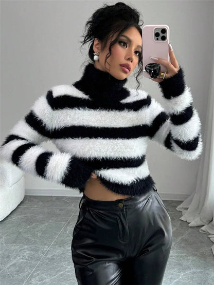 Women Keep Warm In Winter Sweater,Pullovers,Wweater Women,Womens Sweaters,Womens Clothing,Striped Sweater,Tops Women 2024