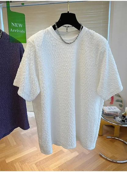 Summer Men Loose T-Shirts Casual Lazy Breathable Quick Drying Short Sleeves Cool Fashion Korean Outdoor High Street Top