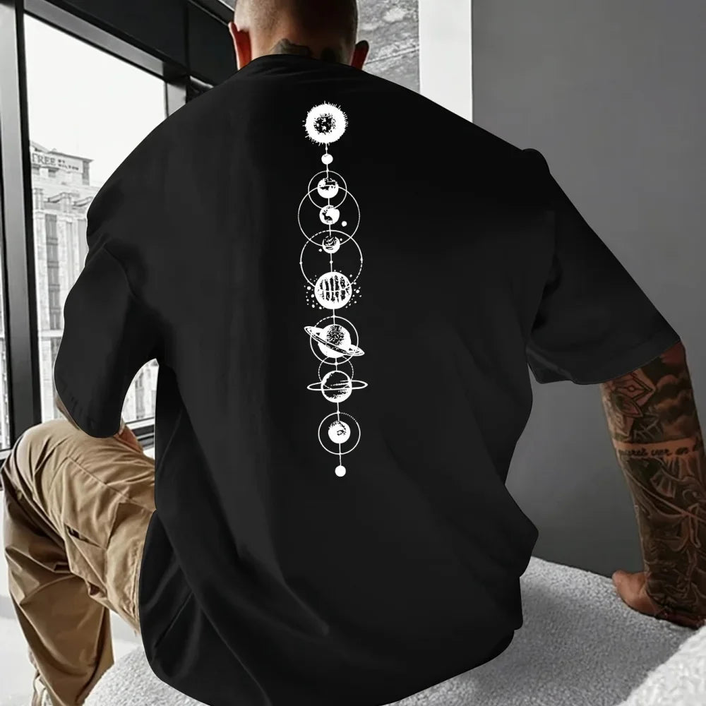 Summer men's T-shirt  American fashion print Daily casual shorts long-sleeved T-shirt Men's clothing streetwear Tops Harajuku